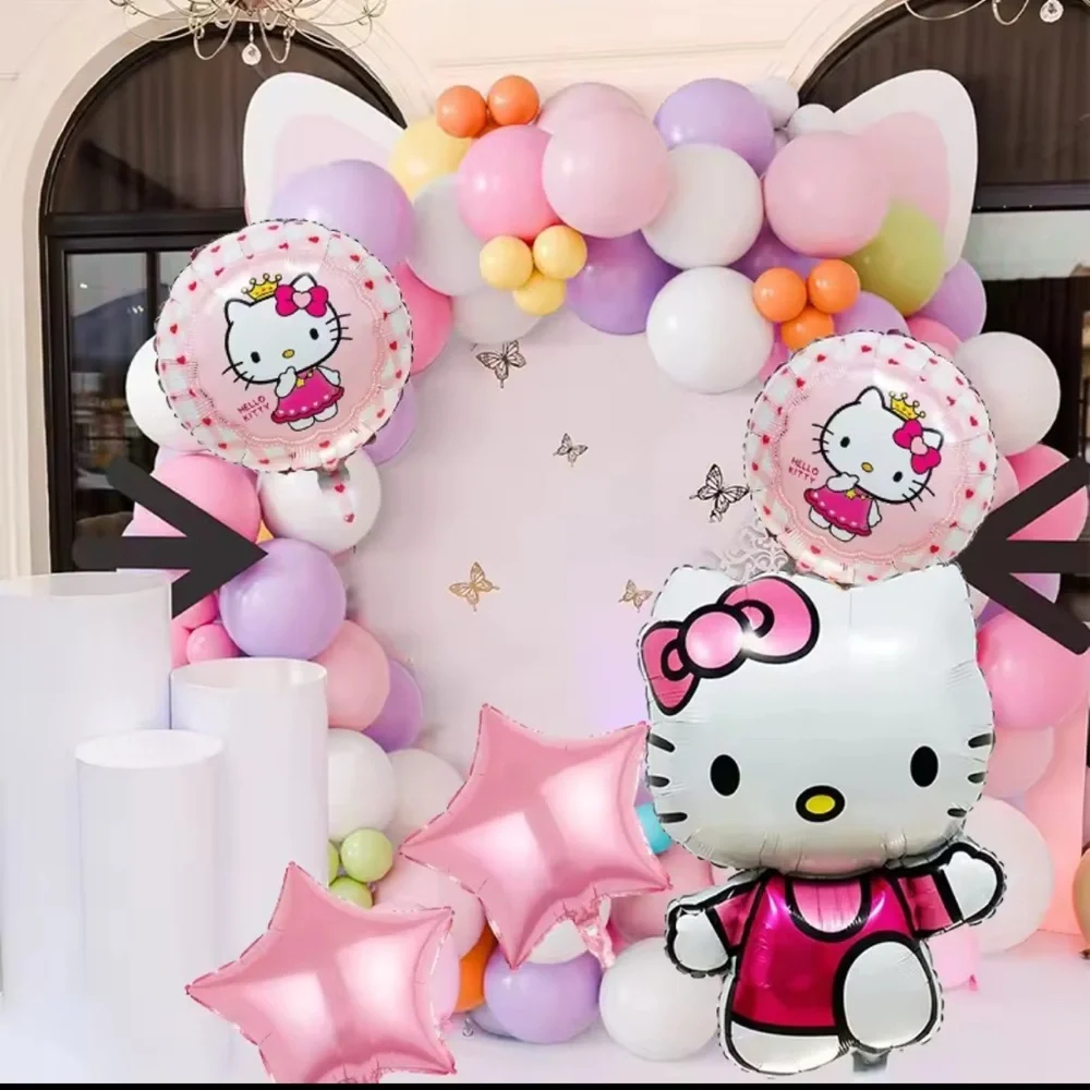 Hello Kitty Pink and White Balloon Decoration Set - Picture 3 of 3